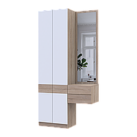Передпокій Doros Сола Doros 1+2 Дуб Сонома/Білий ДСП / дзеркало 105х40х215 (42005150)