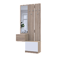 Передпокій Doros Сола 2+3 Doros Дуб Сонома/Білий ДСП / дзеркало 105х40х215 (42005148)