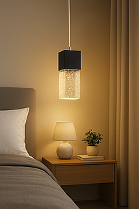 Підвісний світильник GlowCube з ефектом бульбашок чорний корпус (9568/1)