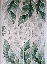 Вінілові наклейки Великі зелене листя папороті (лист 60 х 90 см) Б79-13 YR-AB, фото 3