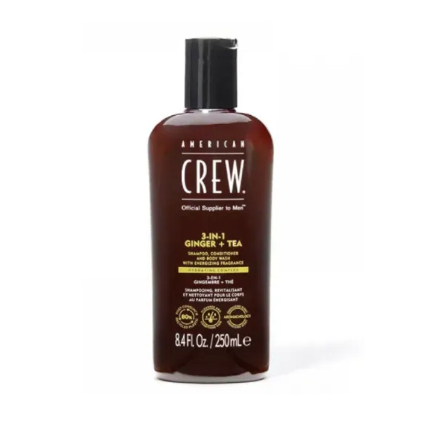 Шампунь American Crew Energizing Shampoo, Conditioner and Body wash Ginger Tea, 250 мл