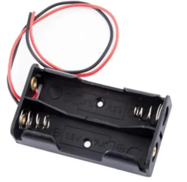 Бокс для акумуляторів АА холдер з контактами (2ак)