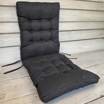 Подушка для стільців (40x120х4 см) подвійна Decorator Мальмо колір графітовий 84-159