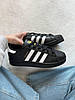 Кросівки Adidas Superstar Black White Чоловічі Жіночі Адідас Суперстар чорно-білі шкіра демісезон, фото 10