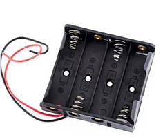 Бокс для акумуляторів АА холдер з контактами (4ак)