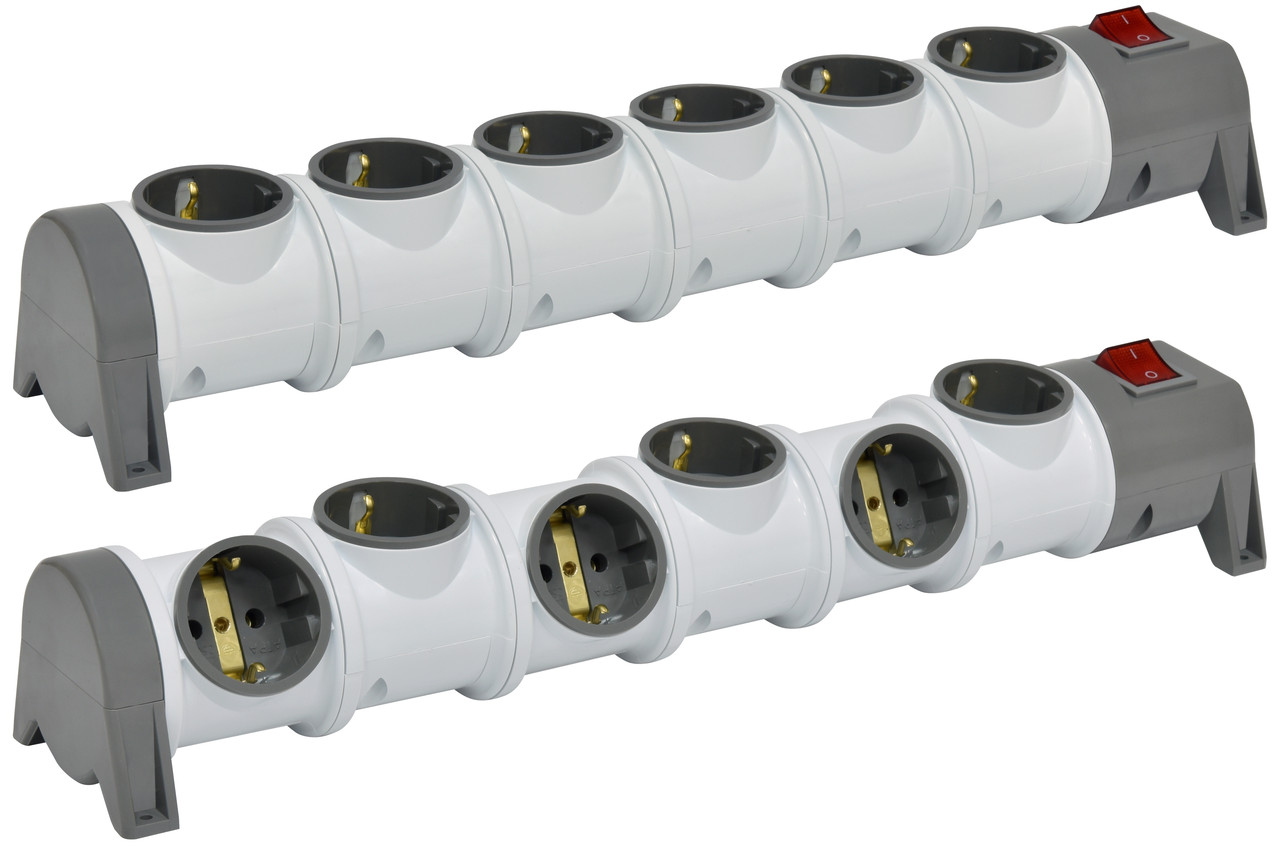 Блок для подовжувача 6-місний ETI 6x2Р+РЕ EC6-EMP білий IP20 16A 4481028, фото 1