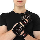 Рукавички для фітнесу та силових тренувань BODY SCULPTURE WorkOut BJBW-83-H Чорний (S-ХL), фото 5