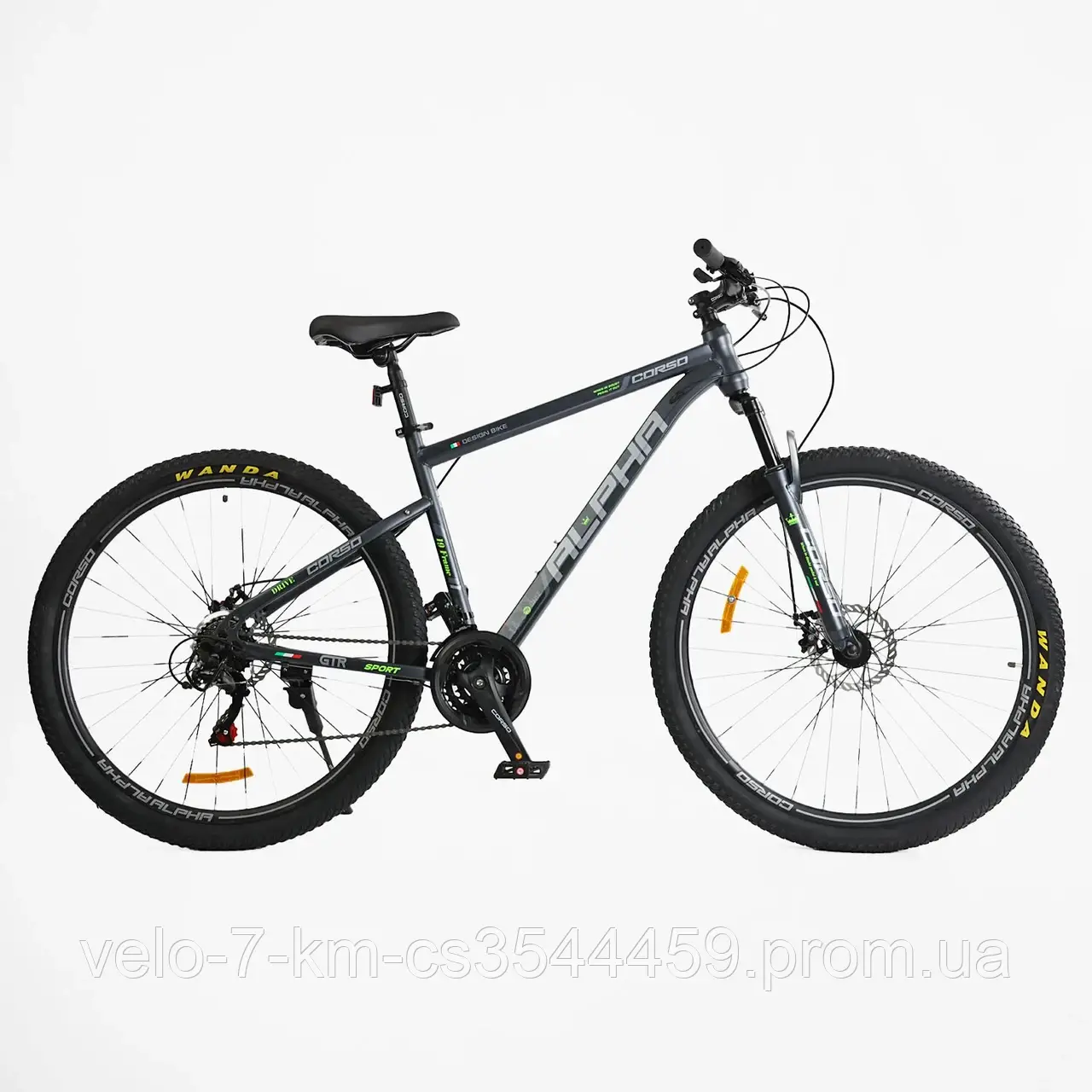 Велосипед спортивний Corso 29" дюймів "ALPHA" рама сталева 19'', обладнання Shimano, 21 швидкість, зібраний на 75%