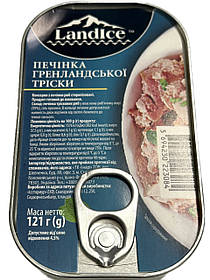 Печінка гренландської тріски LandIce натуральна 121 г Ісландія