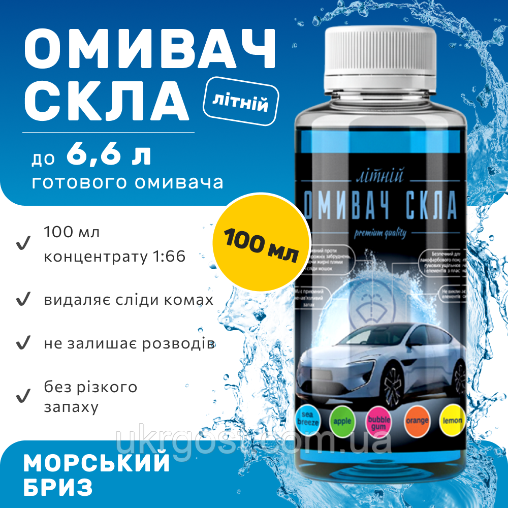 Омивач скла Фазеліс Морський бриз 🌊 Літо (концентрат 1:66) 100 мл
