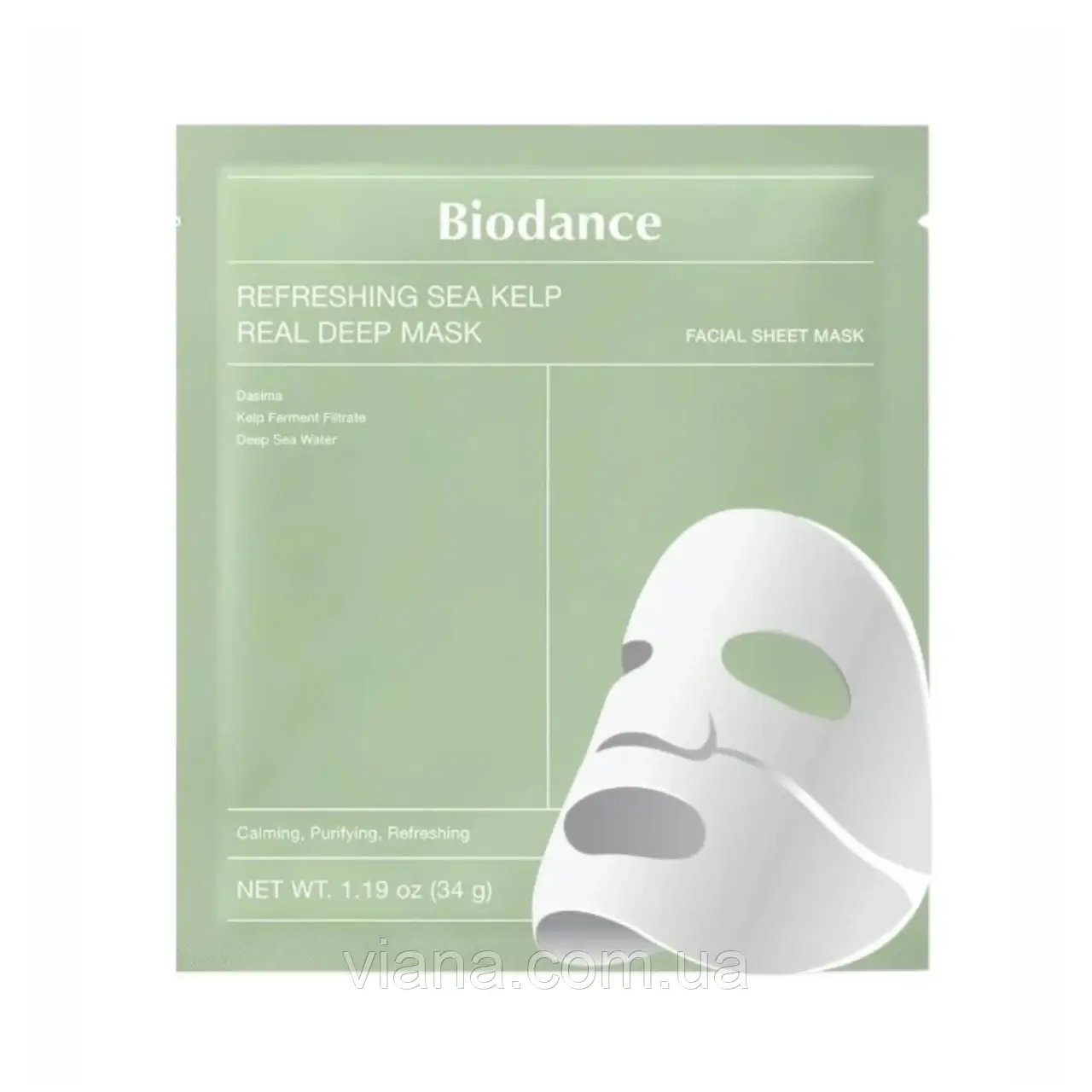 Гідрогелева маска з морськими водоростями Biodance Refreshing Sea Kelp Real Deep Mask 34 г, фото 1