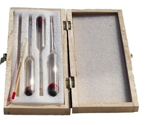 Набір ареометрів з термометром (в дерев'яному футлярі), фото 2