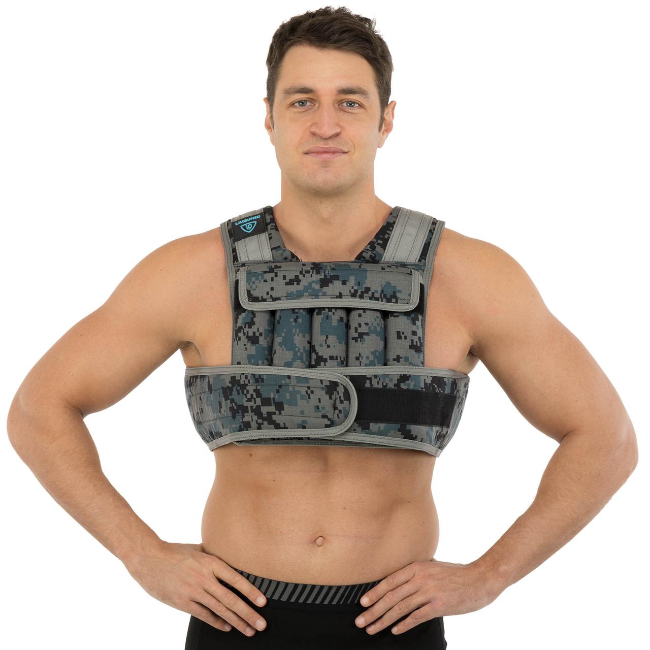 Жилет-обтяжувач набірний 20 кг жилет з регулюванням ваги LiveUp WEIGTH VEST LP8195-20 Чорний-сірий, фото 1