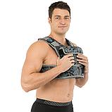 Жилет-обтяжувач набірний 20 кг жилет з регулюванням ваги LiveUp WEIGTH VEST LP8195-20 Чорний-сірий, фото 3