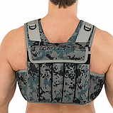 Жилет-обтяжувач набірний 20 кг жилет з регулюванням ваги LiveUp WEIGTH VEST LP8195-20 Чорний-сірий, фото 6