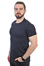 Футболка чоловіча Armani 25-25Y-5018 темно-синя, фото 3