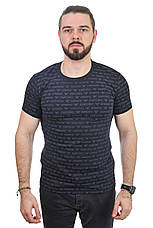 Футболка чоловіча Armani 25-25Y-5018 темно-синя, фото 2