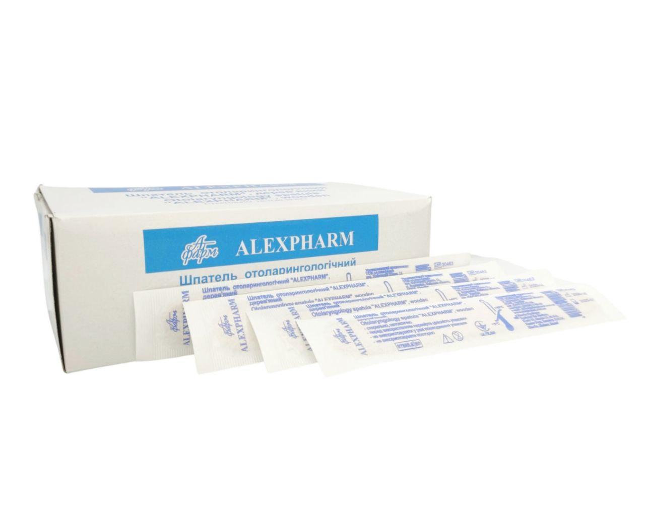 Шпатель отоларингологічний стерильний 100шт дерев'яний ALEXPHARM