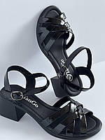 Босоніжки на підборах шкіряні від виробника модель ТН25-87