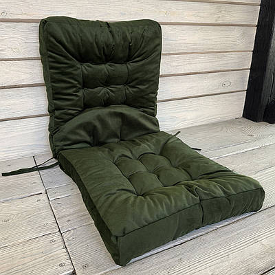 Подушка для стільців (50x120х8 см) подвійна Decorator Флокс колір зелений 84-154