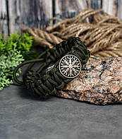 Аксессуар из паракорда с бусиной Шлем Ужаса из итальянской бронзы на регулируемых завязках