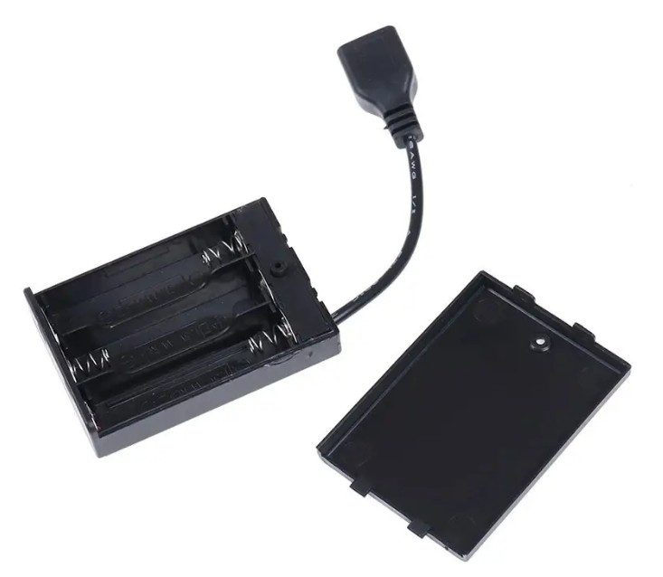 USB Бокс R6 AA 3 шт аккумулятора и батареек