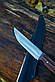 Ніж ручної роботи «Барс #1» зі шкіряними піхвами K190/63 HRC., фото 4