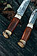 Набір мисливських ножів ручної роботи «Двійка #3» зі шкіряними піхвами 95Х18/58 HRC., фото 3