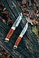 Набір мисливських ножів ручної роботи «Двійка #3» зі шкіряними піхвами 95Х18/58 HRC., фото 4