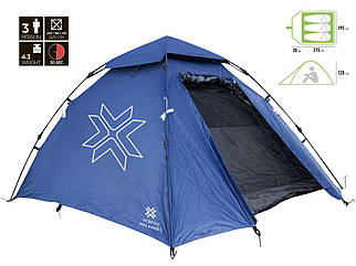 Тримісний намет Norfin Nivala Blackout 3 | Двошарова трекінгова палатка з напівавтоматичним швидко збірним каркасом