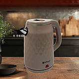 Електричний чайник 2,5 л Hoffmans Electronics HM-2542 Електрочайник для дому 2000W Бежевий, фото 10