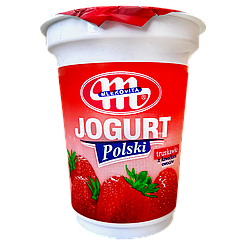 Йогурт полуниця Млековіта Mlekovita 350g 12шт/ящ (Код: 00-00017796)