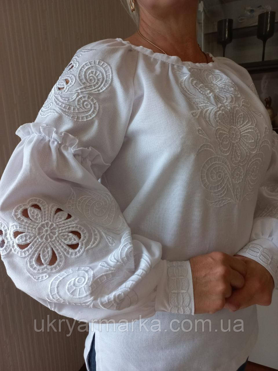 Вишита сорочка "Візерунки" білим по білому