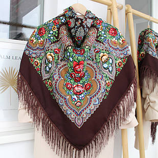 Хустка в народному стилі (шоколадна) 612003