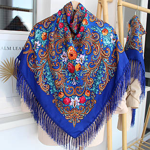 Хустка  в народному стилі (синя) 611011