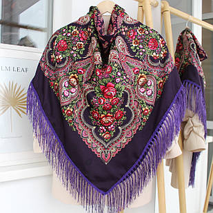 Хустка  в народному стилі (баклажанова) 612014