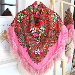 Хустка  в народному стилі (рожева) 611014