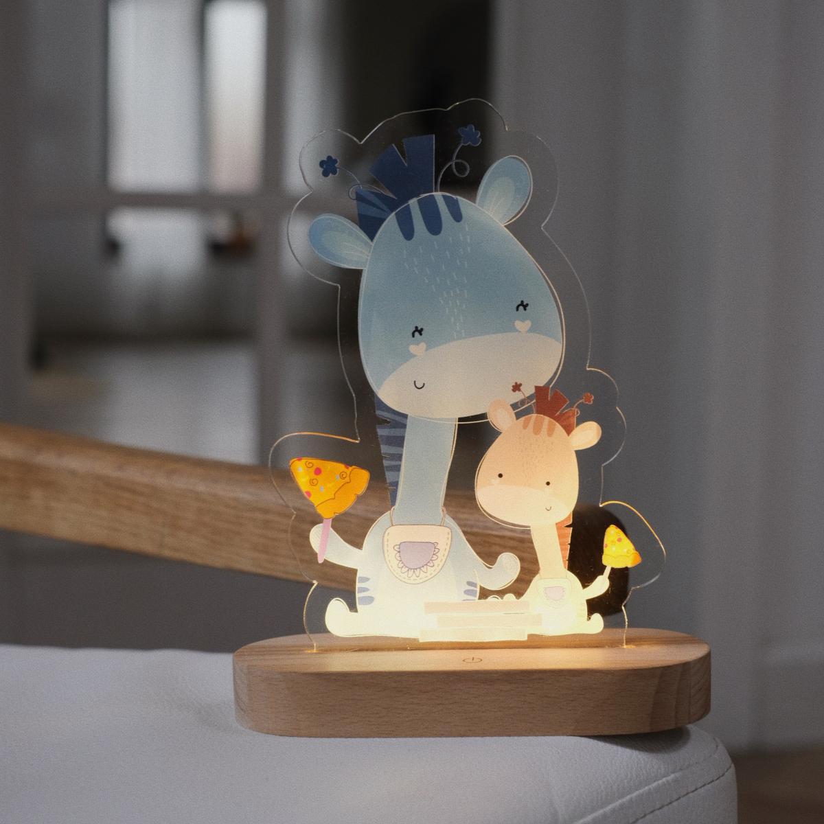 Дитячий нічник "Жираф з піцою" 12x17 см, з акумулятором та підсвічуванням (опц), фото 1