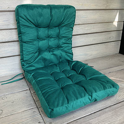 Подушка для стільців (50x120х8 см) подвійна Decorator Флокс колір бірюзовий 84-155