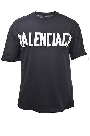 Футболка чоловіча оверсайз Balenciaga 25-OVR4004 чорна, фото 1