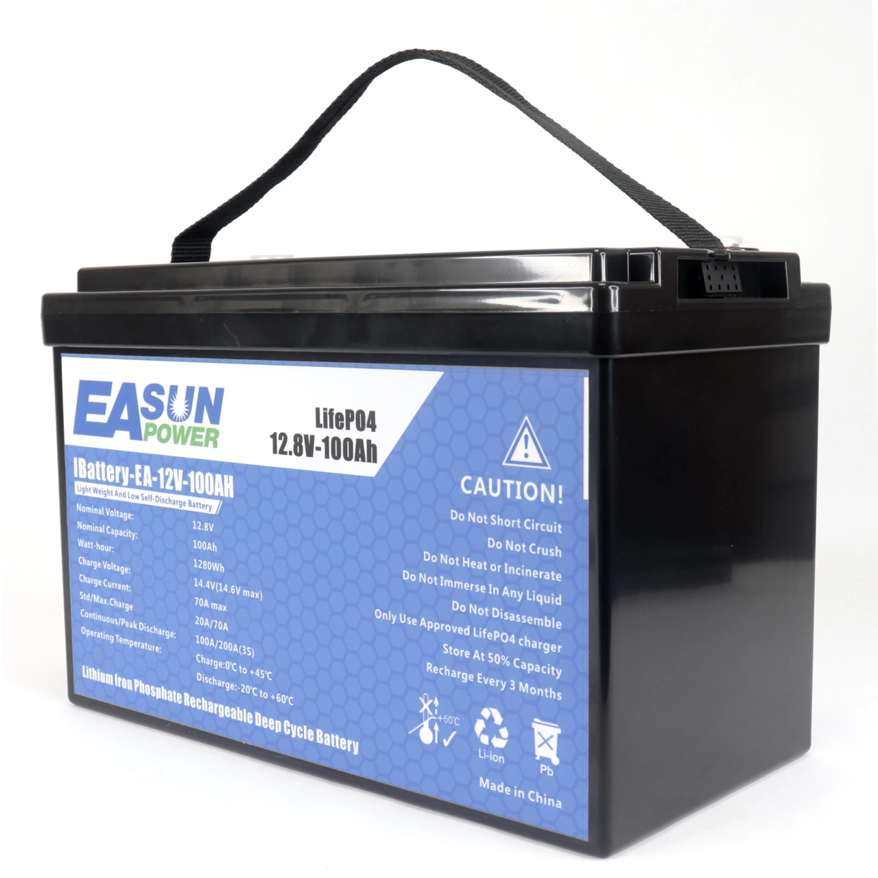 Акумулятор 1.28 кВт, EASUN POWER LiFePO4 12V 100Ah