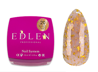 База Edlen Cover Base Potal No20, 30 мл (бежевий із золотою поталлю)