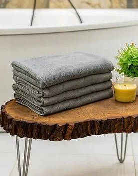 Рушник махровий для обличчя та рук класичне Сірий  50х90см щільність 600 гр (Узбекистан)