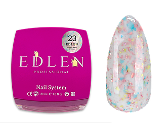 База Edlen Cover Base Potal No23, 30 мл (молочний із різнобарвною поталлю)
