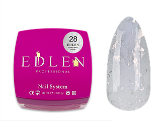 База Edlen Cover Base Potal No28, 30 мл (білий зі срібною поталлю)