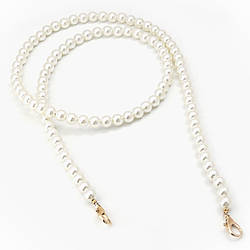 Ручка перлова для сумки 60х1 см карабін 23 мм 1 шт. Золотистий