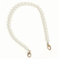 Ручка перлова для сумки 30х1 см карабін 23 мм 1 шт. Золотистий