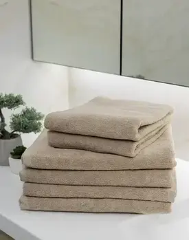 Рушник махровий для обличчя та рук класичне Бежевий 50х90см щільність 600 гр (Узбекистан)