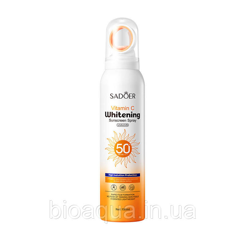 Захисний спрей Sadoer від сонця з вітаміном С, Sun Screen 50+SPF PA+++ (150 ml)