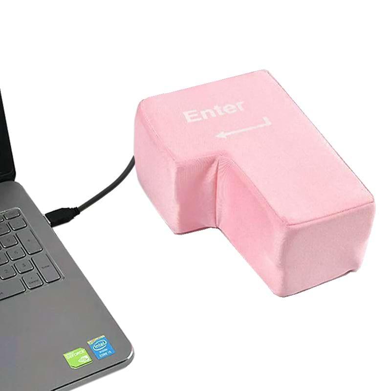 Велика Антистрес USB кнопка-подушка Enter Pink (AS-186892), фото 1